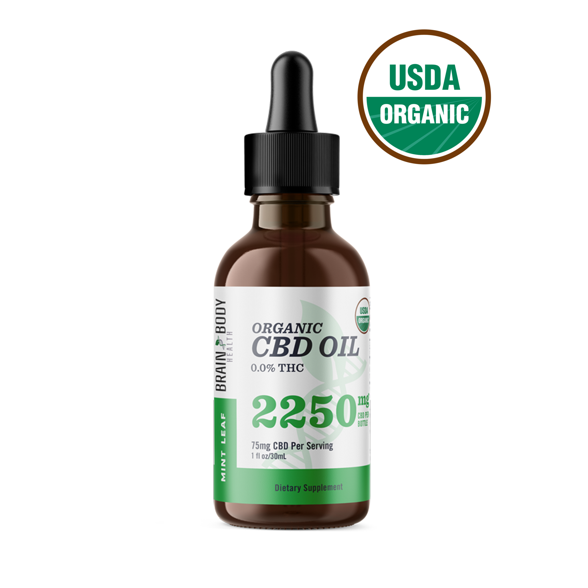 Mint Leaf  Organic CBD Tincture 0.0% THC